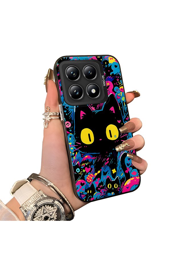 Mi 14t Pro 5g Compatible Silicone Edge Hard Back Case Couple Phone Case Cat Pattern