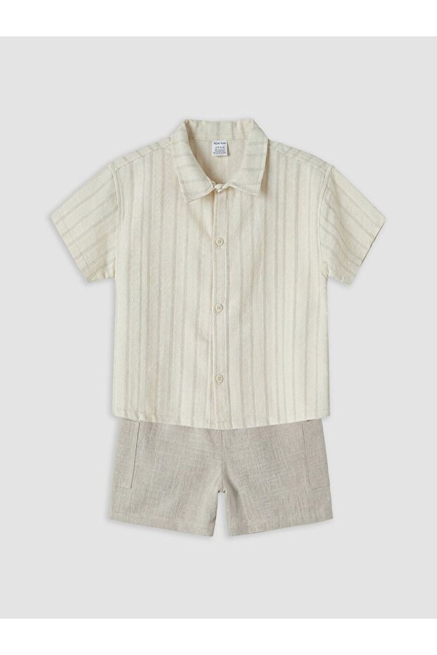 Lcw Baby Striped Baby Boy Shorts Set