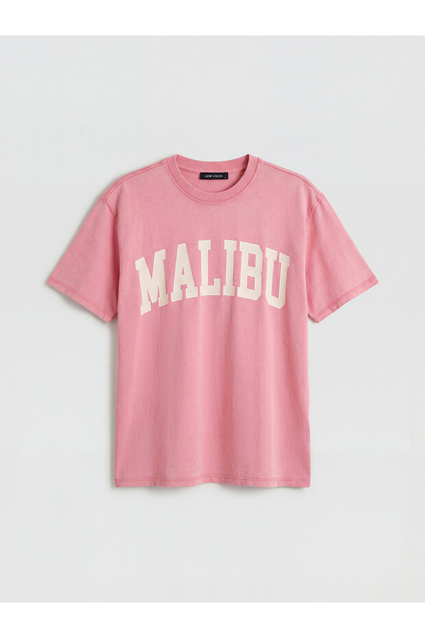 Pink Malibu Printed Oversize Women's T-Shirt