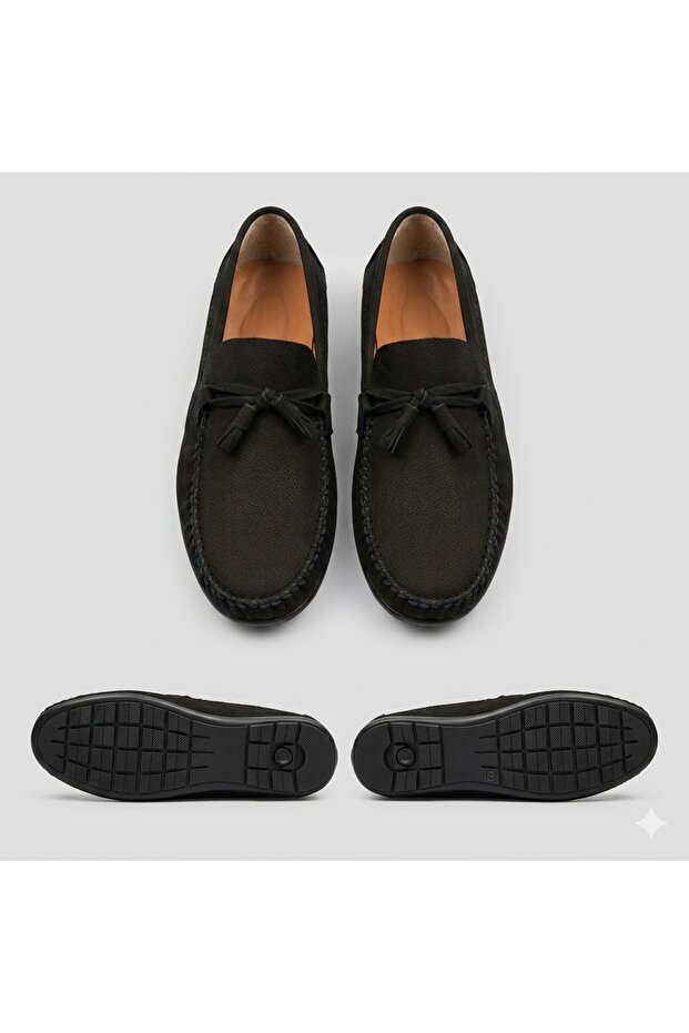 (Pacilla) Genuine Leather Inside and Outside Very Comfortable Casual Men's Shoes Black