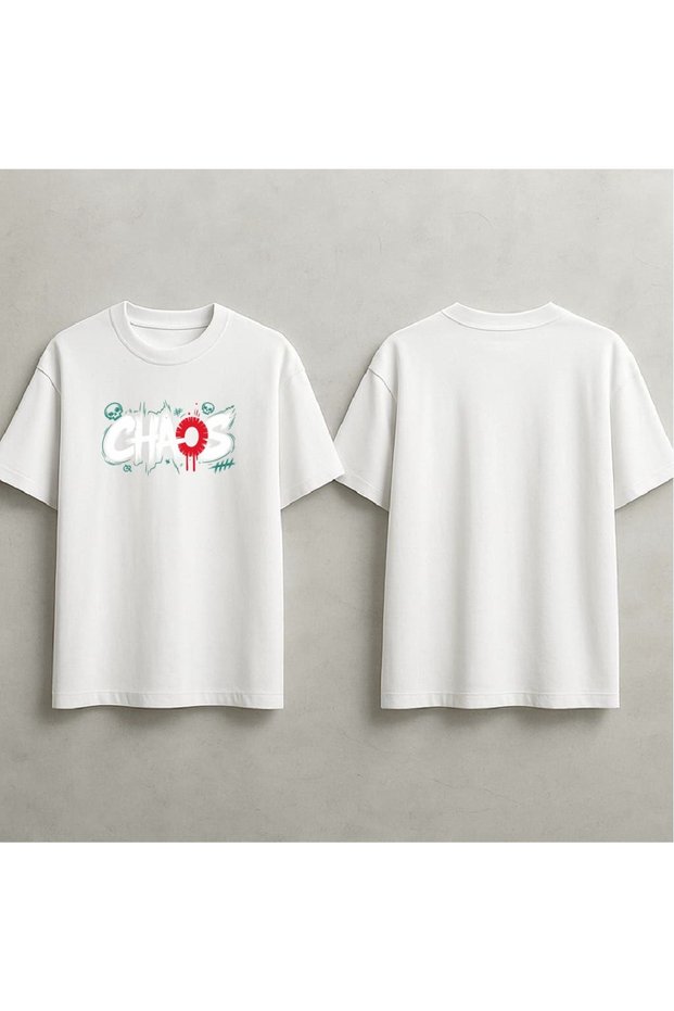 Chaos Written Simple and Stylish Printed Oversized T-Shirt