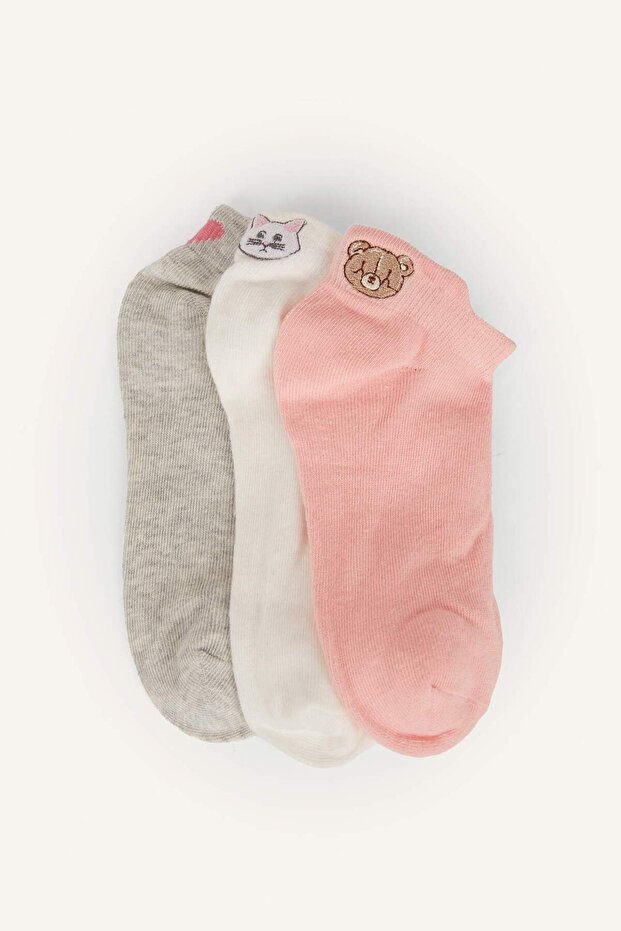 3-Piece Cotton Booties Socks Set for Girls G3953A8Ns