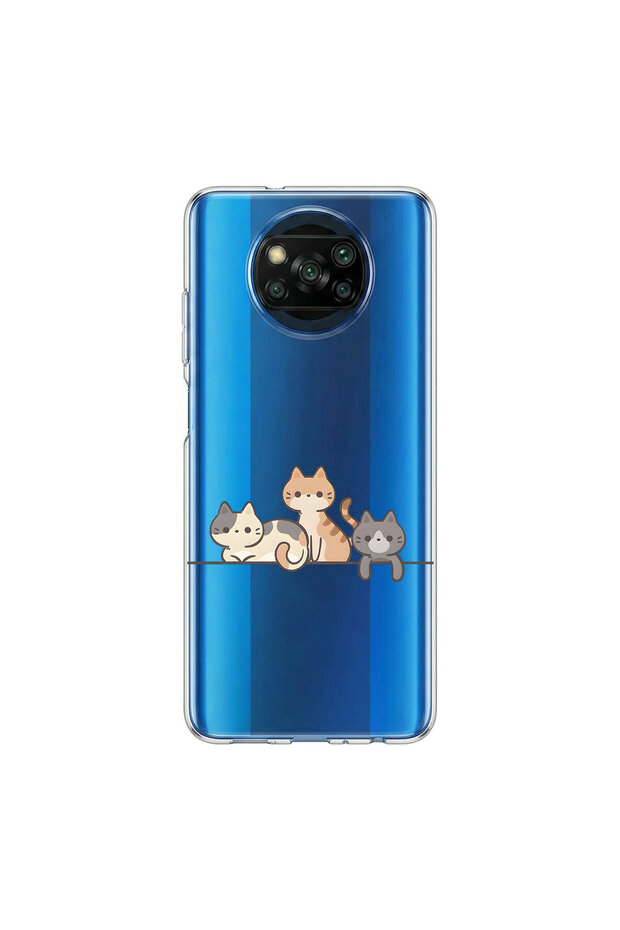 حافظة شفافة متوافقة مع Poco X3 NFC بتصميم القطط 4