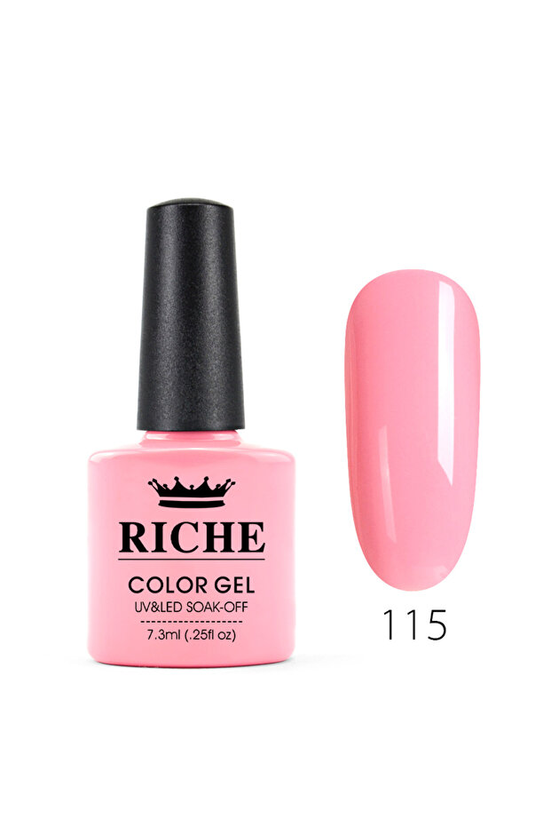 Ojă semipermanentă Riche 115, Roz, 7.3 ml - 1