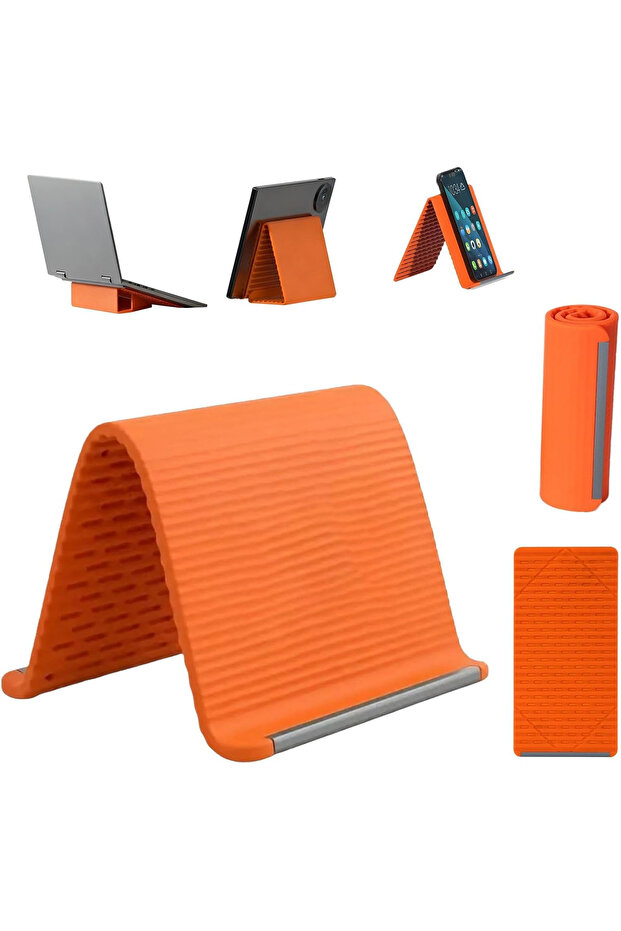 Flexible Silicone Phone Holder Stand, Foldable Multi-Angle Mobile & Tablet Stand, Portable Non-Slip Bendable Desktop Holder for Home, Office & Travel