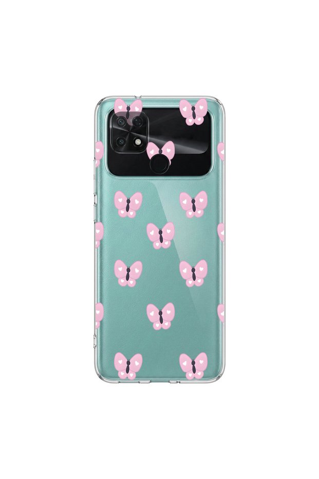 Poco C40 Compatible Butterfly 2 Design Transparent Case