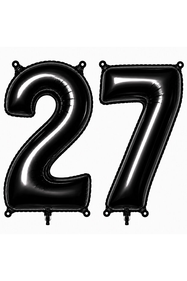 27 بالون فويلو على شكل أرقام لون أسود (76 سم)