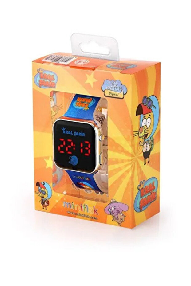 Miniflak Kral Şakir Licensed Blue Square Led Children's Watch
