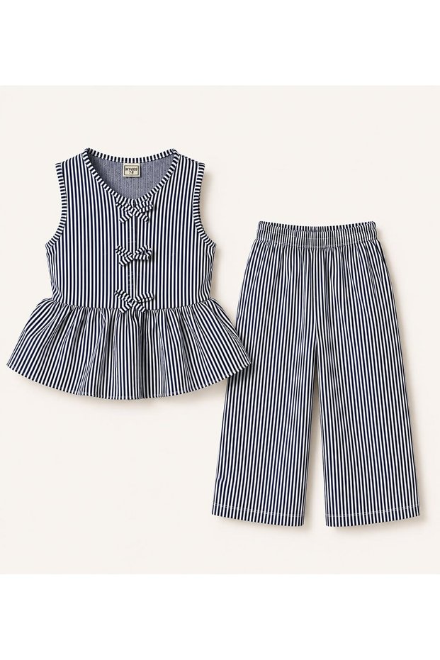 Girl's Bella Bow Detailed Top and Bottom Set 12799