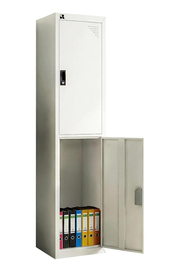 2 Door Metal Storage Locker with Shelf | Multi Use Cabinet for Home