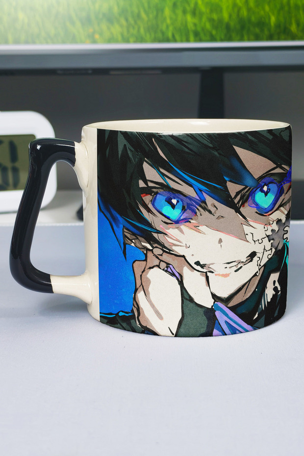 Ao No Exorcist Anime Printed Ceramic Luxury Mug (1 Piece) Custom Black Handle Wave Handle V4D