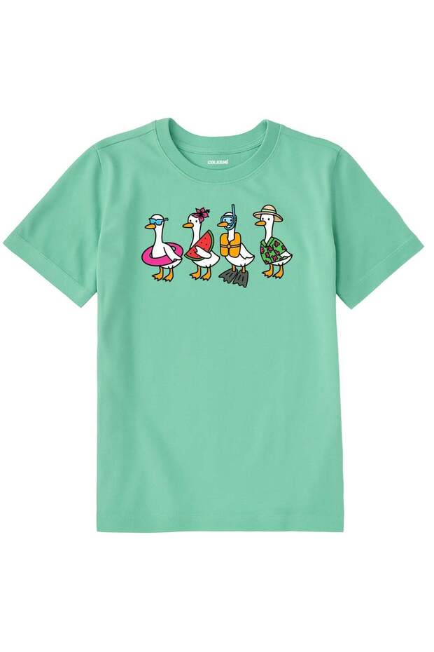Kids' T-Shirt – Summer-Themed Goose Design