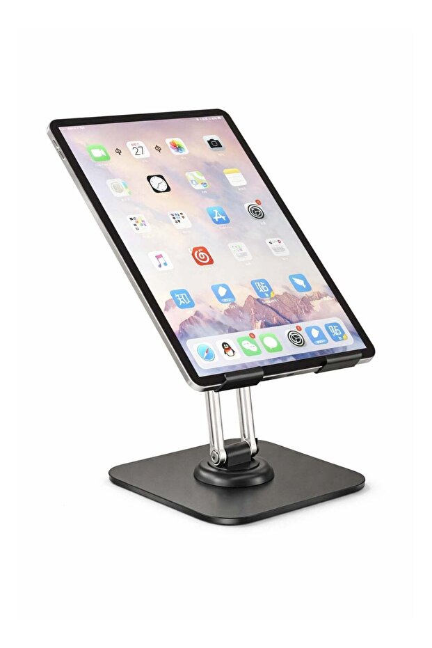 360° Rotating Tablet Stand with 3-Axis Stable Design – Adjustable Height & Heavy-Duty Support