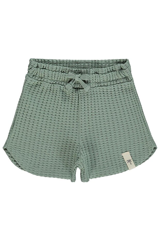 Basic Waffle Shorts for 2-5 Years - Green