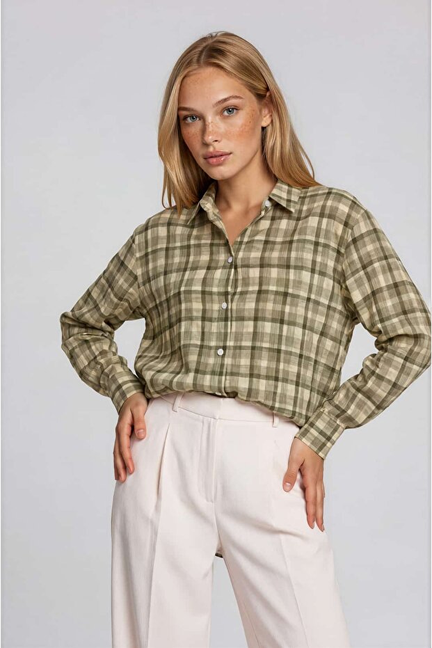 Plaid Patterned Oversize Shirt