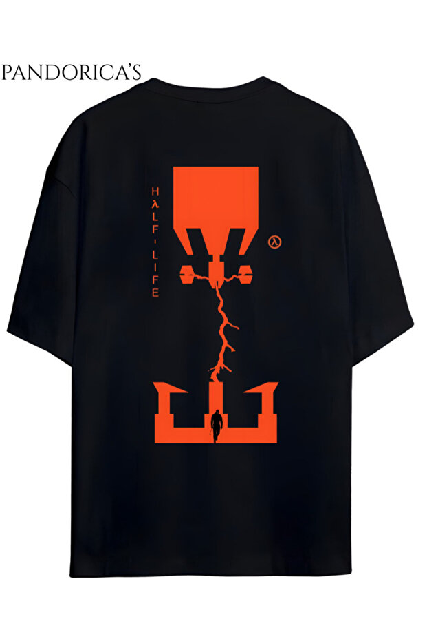 Half Life Gordon Freeman Back Printed Text Cotton Relaxed Fit Gamer T-Shirt