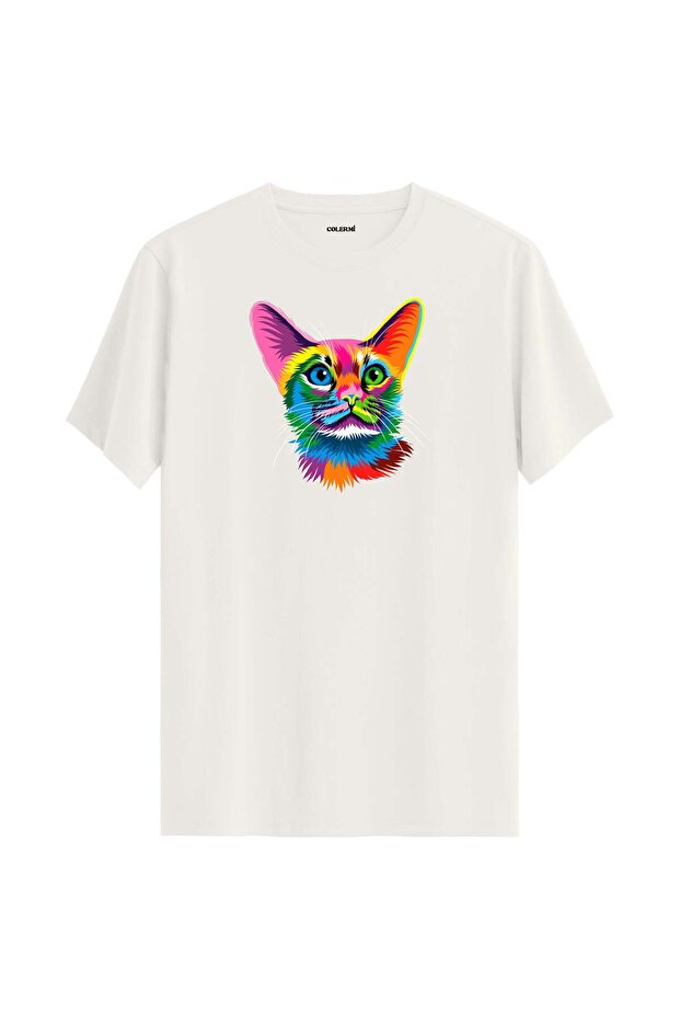 Colorful Ivy Cat Printed T-Shirt