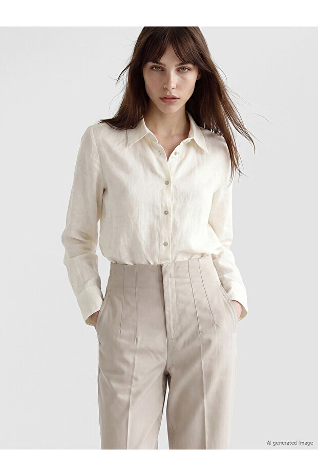 Nevavm Women's 100% Linen Shirt with a Difference