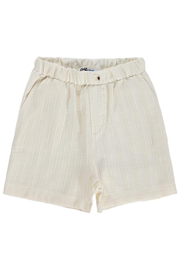Self-Patterned Shorts for 2-5 Years Old - Ecru
