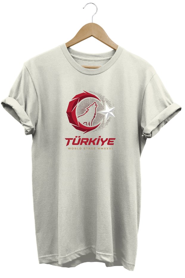 Minimalist Turkey Moon Star Printed Football Fan T-Shirt