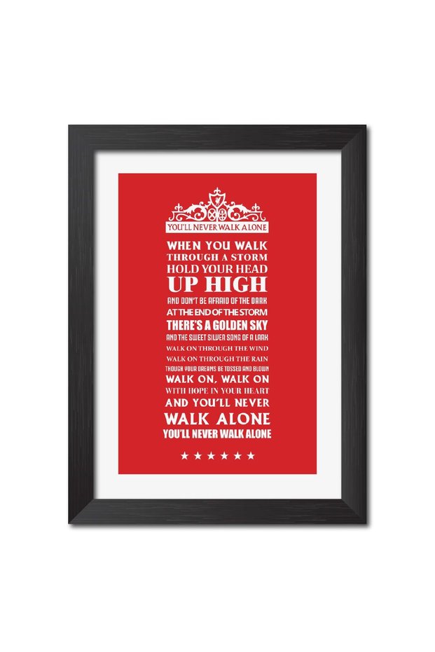 Alayra Liverpool Football Club You'll Never Walk Alone Poster Framed Paintings with Black Frames (9