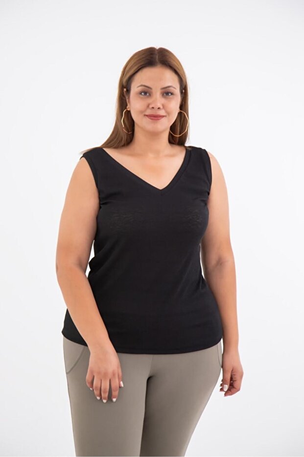 112131 Women's Plus Size Waltz V-Neck Blouse