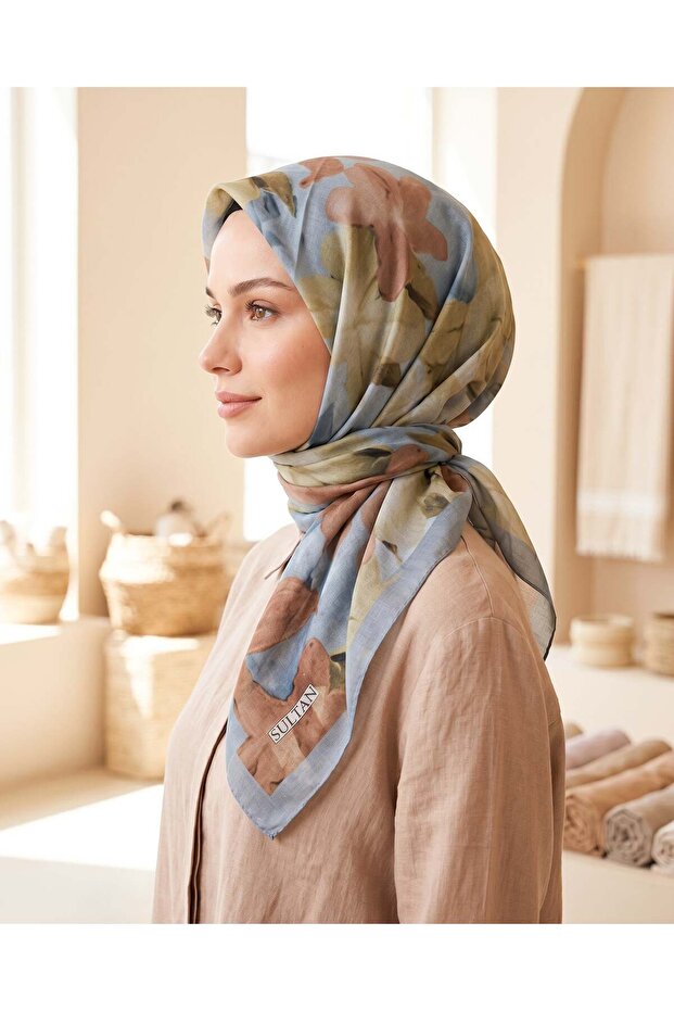وشاح سلطان من القطن الطازج - نمط الزنبق - SFE028-02