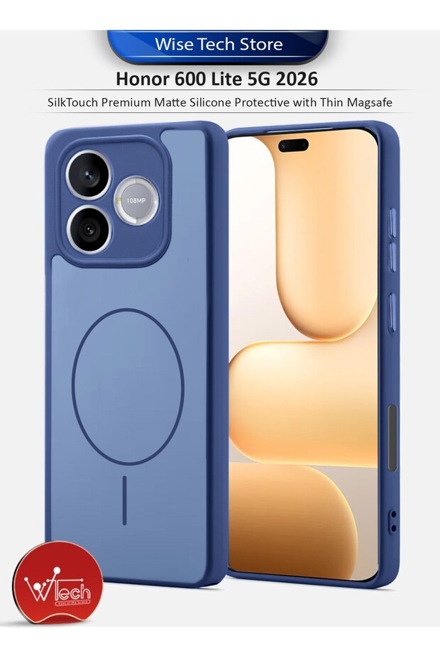 Honor 600 Lite 5G 2026 SilkTouch Premium Matte Silicone Protective with Thin Magsafe Case Cover