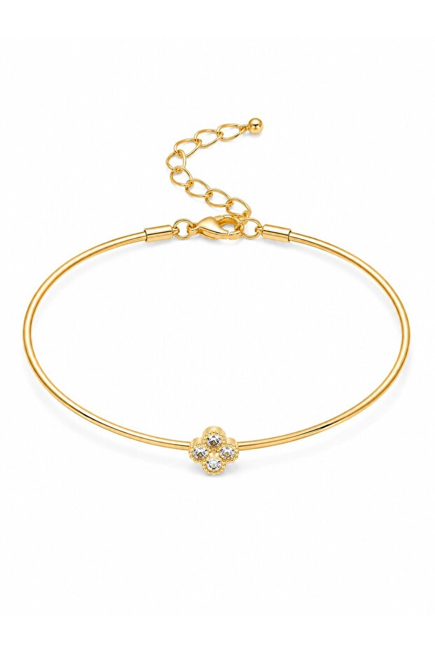 Zircon Stone Clover Model Gold Color Women's Bracelet