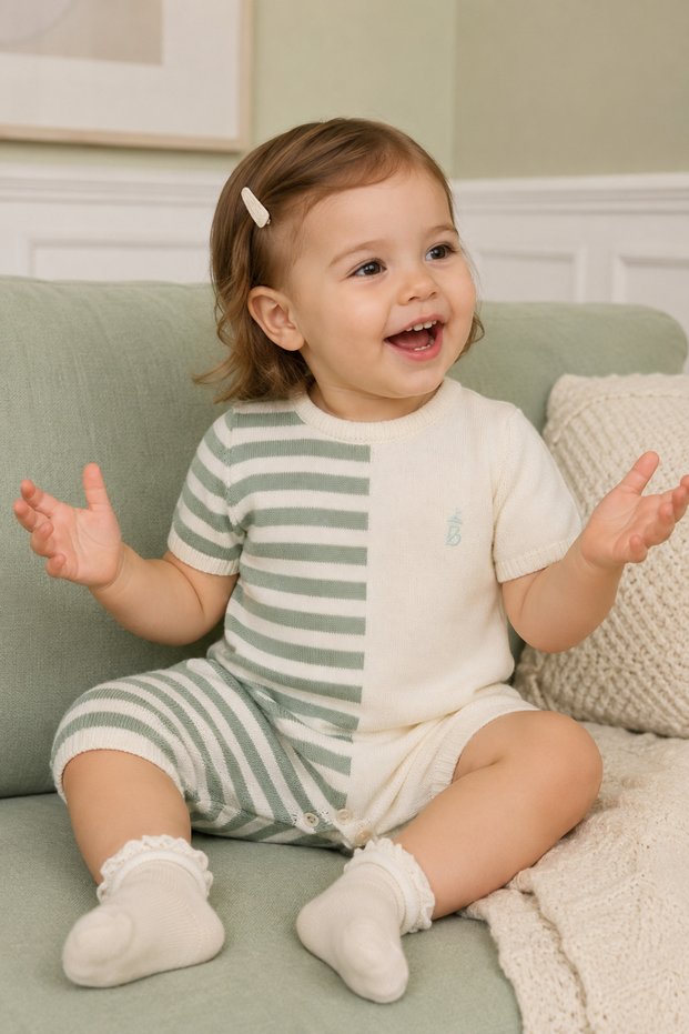 100% Cotton Baby Girl and Boy Knitwear Jumpsuit 13778