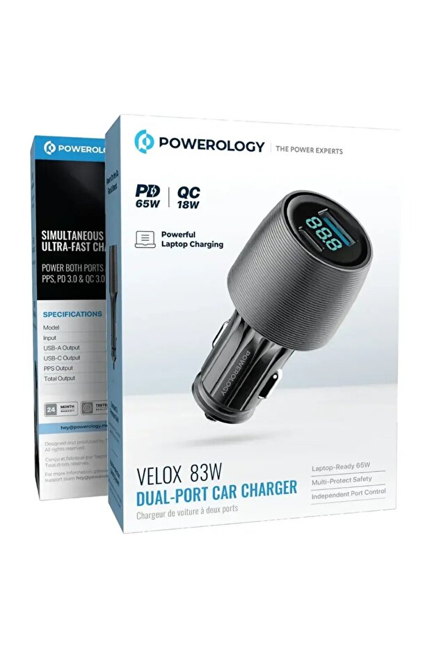 Velox 83W Dual-Port Car Charger Black