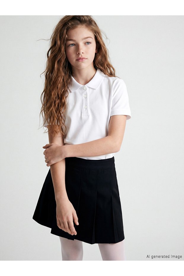 Lcw Kidspolo Collar Girl's T-Shirt