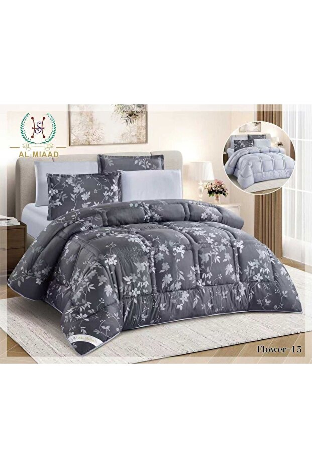 Summer Bedspread Checkered -Nefren- 6 Pieces -Size 230*250- Microfiber - Double Sided