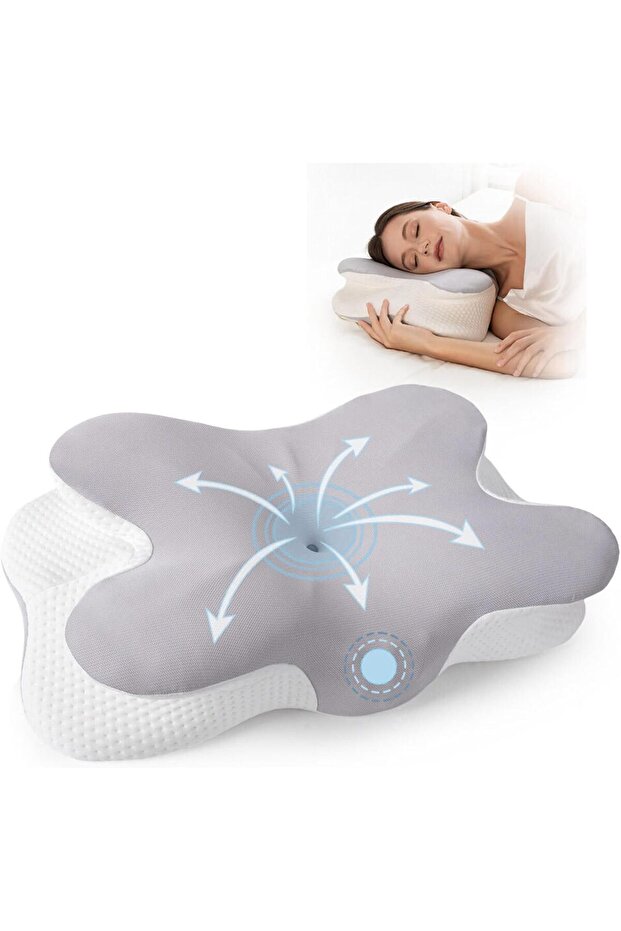 Cervical Neck Pillow for Neck Pain Relief, Ergonomic Memory Foam Orthopedic Pillow