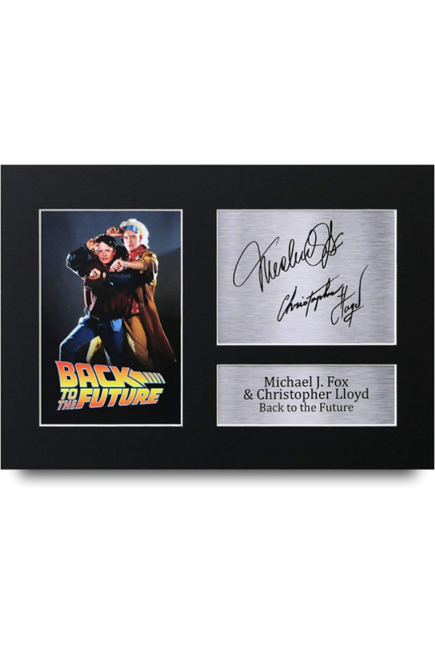 Back to The Future A4 Printed Autograph Signed Michael J Fox Christopher Lloyd Print Photo Picture Display