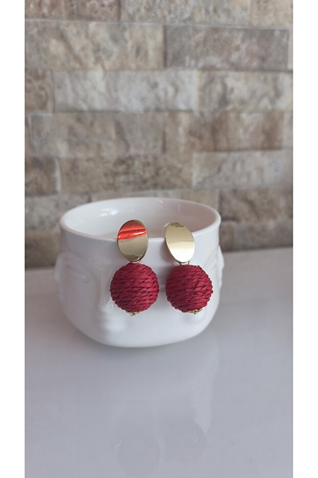 Gold Plate Wicker Rope Top Brand Earrings