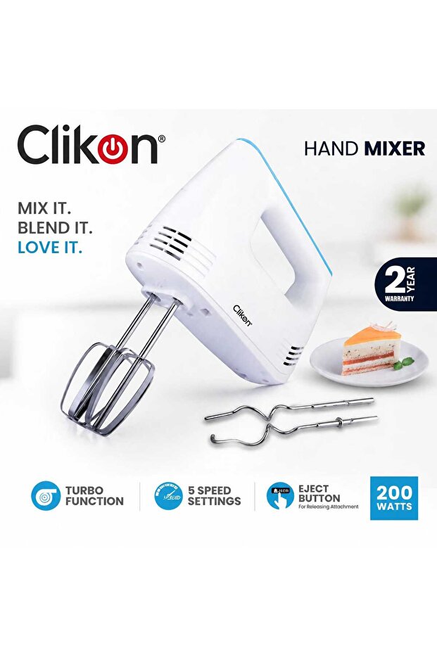 200W Hand Mixer With Turbo Function And 5 Speed Settings 62