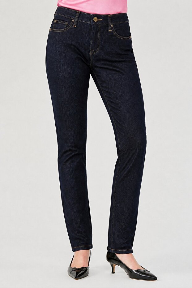 Women Skinny Fit Washed Stretchable Jeans, Dark Navy