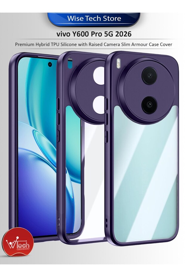 vivo Y600 Pro 5G 2026 Premium Hybrid TPU Silicone with Raised Camera Slim Armour Case Cover