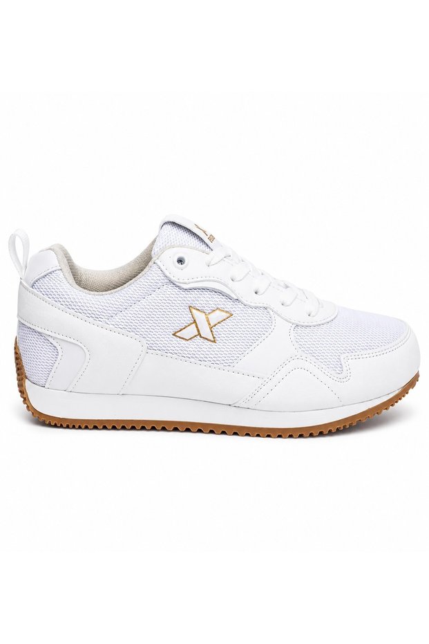 Brz White Lace-Up Mesh Men's Sports Shoes