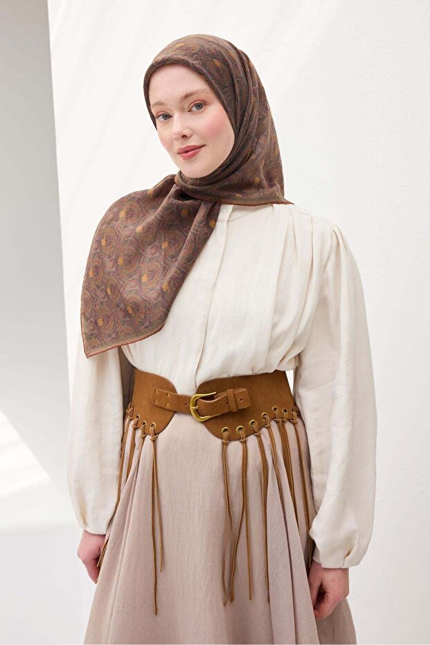 Monare Scarf Tomurcuk Bitter Brown 90X90