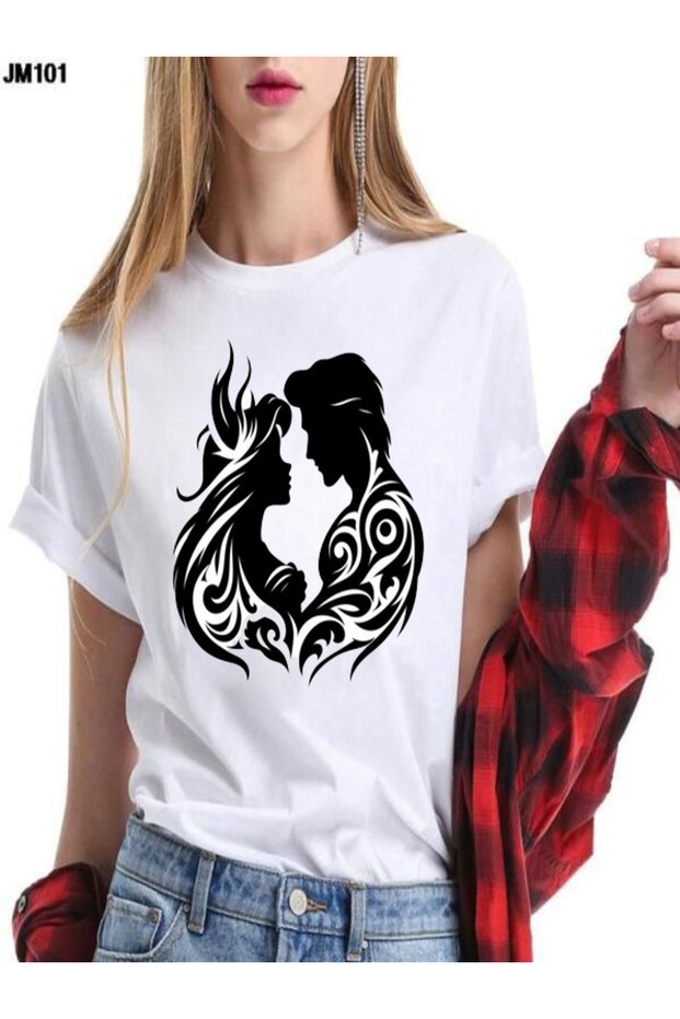 Women's Oversize White Printed T-Shirt