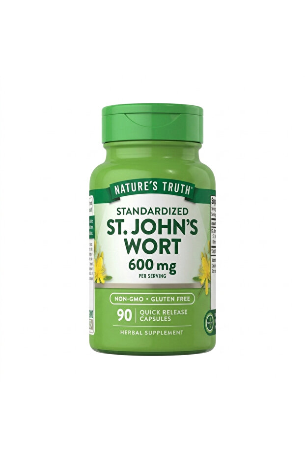 Standardized St. John's Wort 600mg 90 Capsules Herbal Wellness Mood Balance Daily Vitality Support