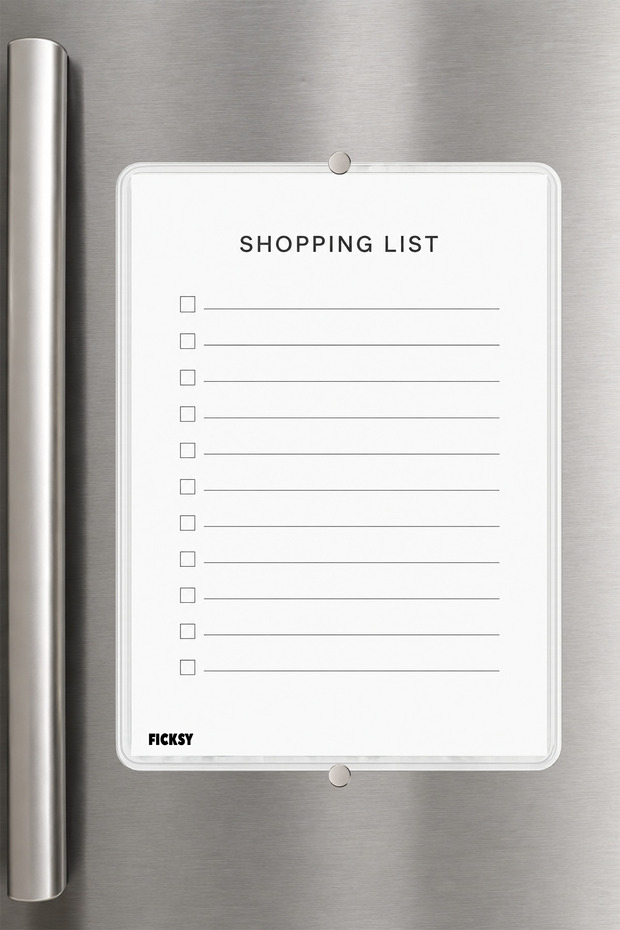 Shopping List - A5 - Magnetic - Pvc - Refrigerator Note Holder & Desktop - Summer Erase - Planner