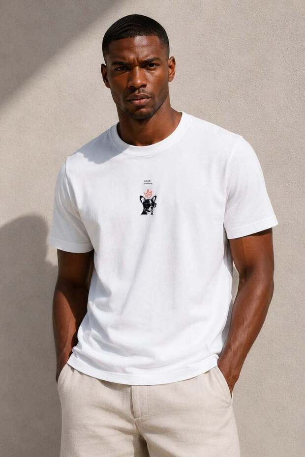 Men's hello summer dog print t-shirt - white
