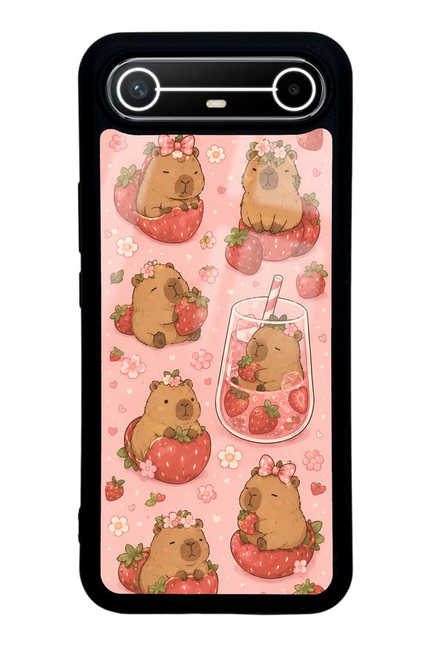 Tecno Spark Slim Strawberry Capybara Design Glossy Phone Case