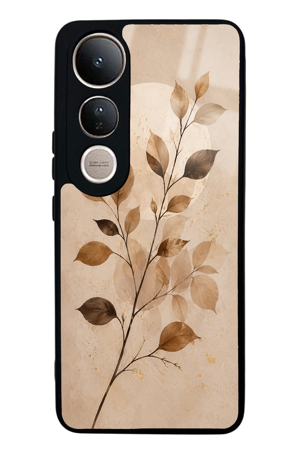 Vivo V50 Lite Autumn Minimal Leaf Design Glossy Phone Case