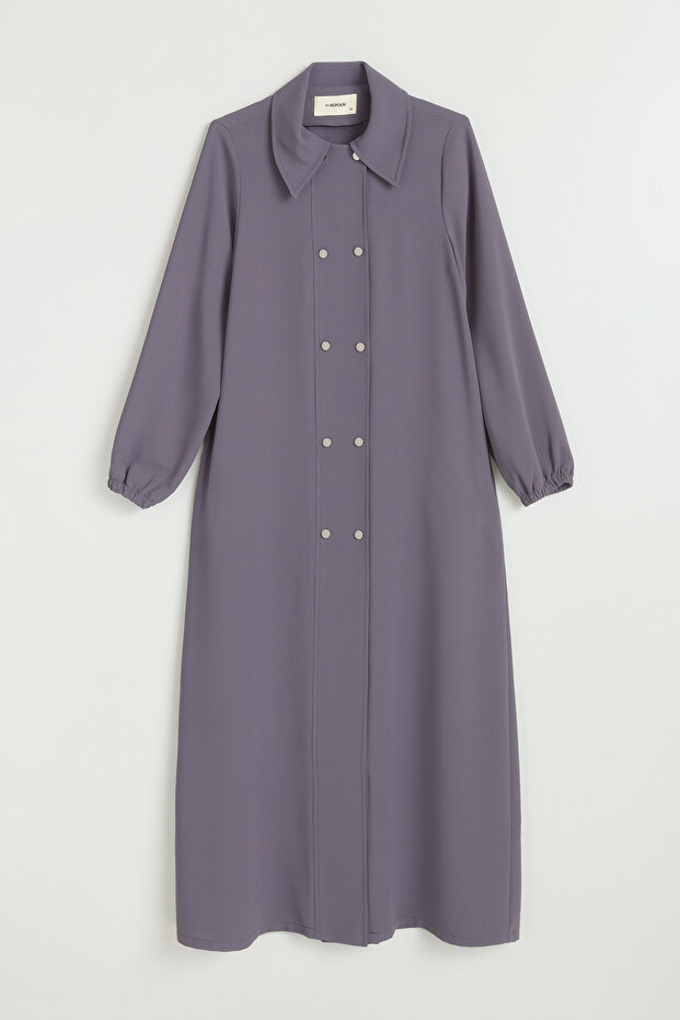 Half Double-Breasted Coat - Anthracite