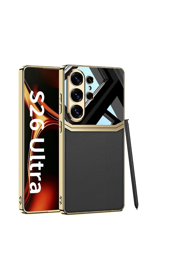 Luxury Leather Case for Samsung Galaxy S26 Ultra (2026) ,Electroplated Ultra-Thin, Anti-Drop, All-Round Protection Phone Cover Support Wireless Charging with Pen Slot Design - Pen NOT Included