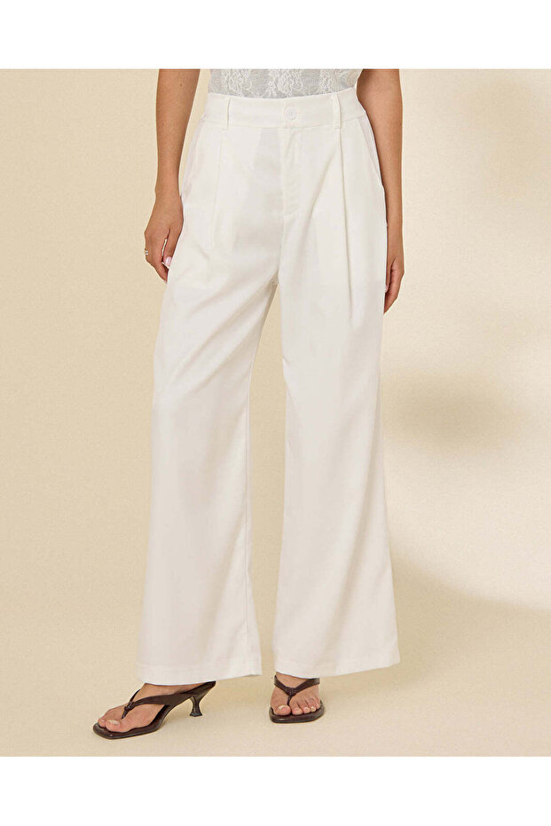 Women White Casual Trouser